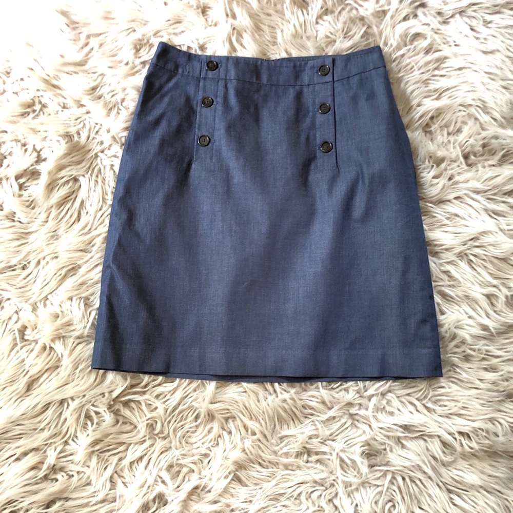 Preppy Style Chambray Ann Taylor Loft Sailor Skirt Size 4